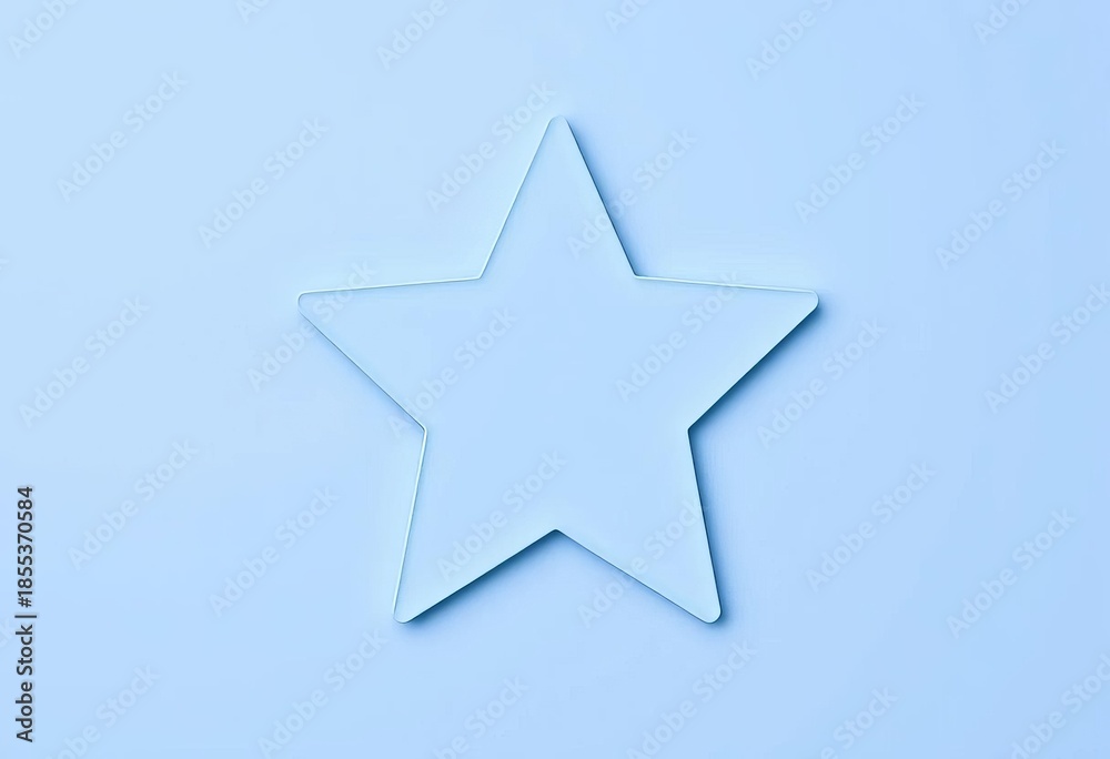 Obraz premium Simple, five-pointed star shape, flat design, solid color, emblem, art