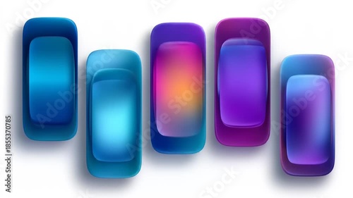 Abstract colorful design elements with gradated colors and shadows