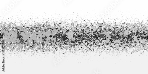 Abstract grayscale texture with scattered particles and a blurred horizontal band