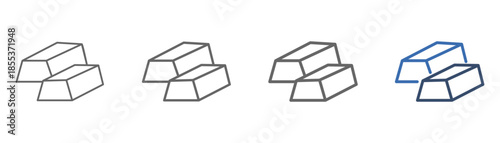 outline icon set bar with metal bar design