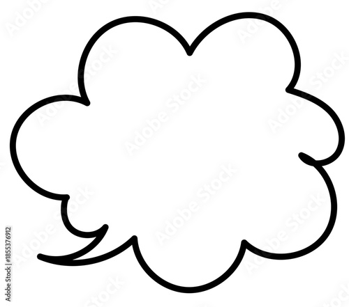 手描きのモクモク吹き出し（黒線塗り無し）