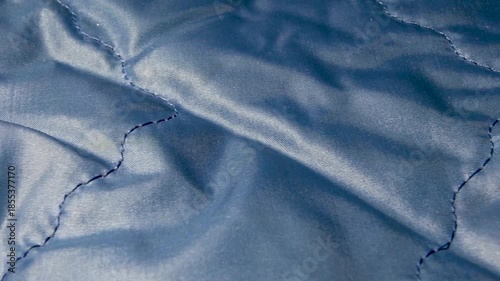 Durable blue nylon fabric for sewing outerwear.