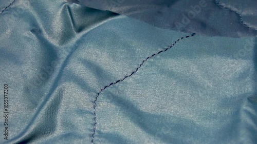 Durable blue nylon fabric for sewing outerwear.