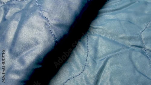 Durable blue nylon fabric for sewing outerwear.