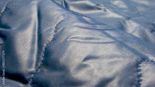 Durable blue nylon fabric for sewing outerwear.