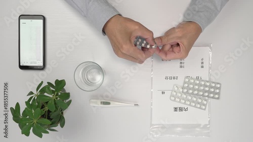 病院で処方された薬の服用