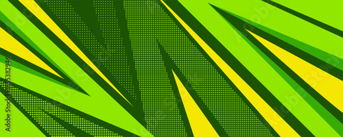 sport background green and yellow color with sharp geometric shapes with halftone texture