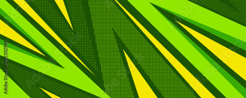 sport background green and yellow color with sharp geometric shapes with halftone texture
