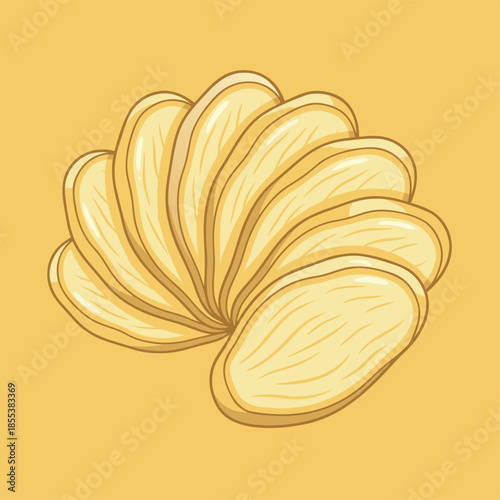 Crispy Potato Chips Stacked Together.