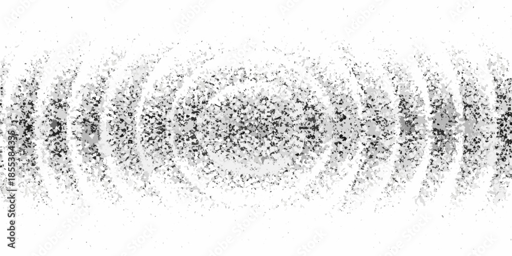 Obraz premium Abstract grayscale image depicting concentric circles and radiating lines pattern