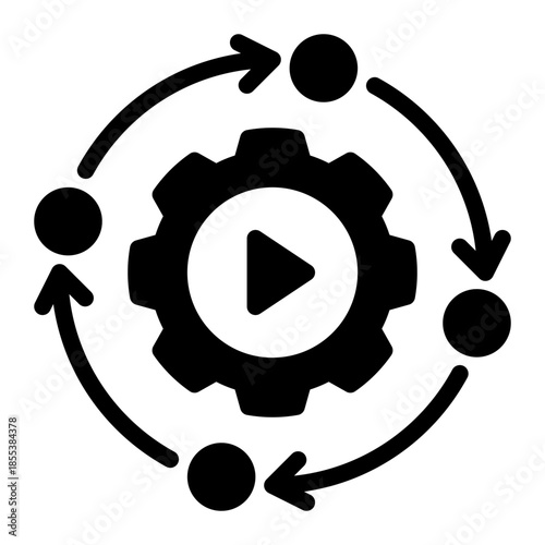 System Operation Process Configuration Icon from Data Analysis Icon Collection (Glyph style)