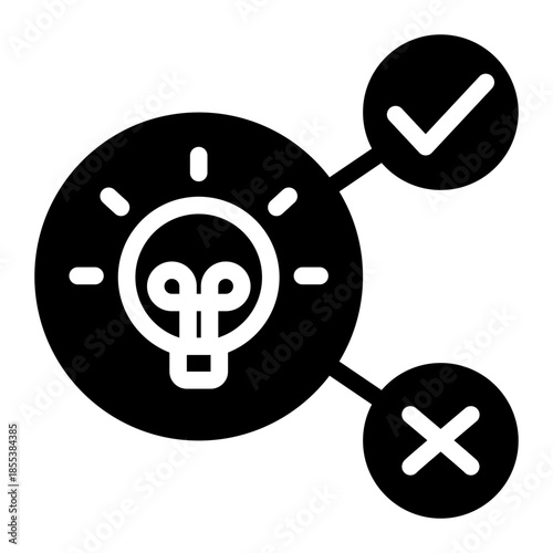 Creative Project Decision Idea Icon from Data Analysis Icon Collection (Glyph style)