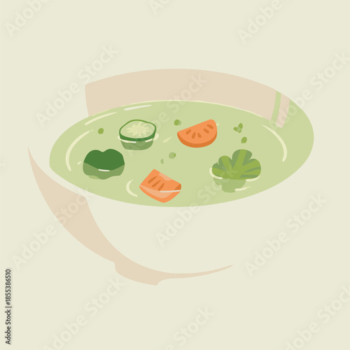 Healthy Green Vegetable Soup in a Bowl.