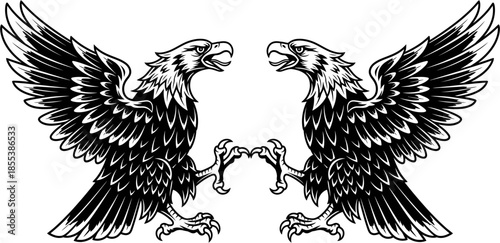 Heraldic Eagle Crest tattoo design
