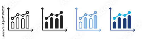 Chart icon set multiple style collection