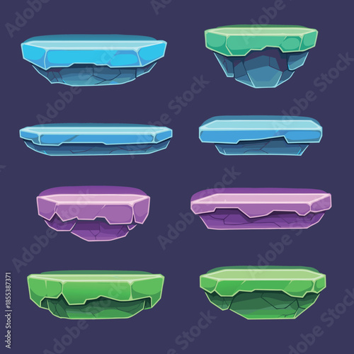 Floating Platforms Game Assets.