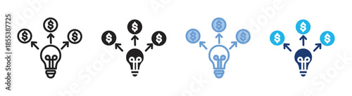 Light bulb icon set multiple style collection