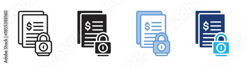 Securities icon set multiple style collection