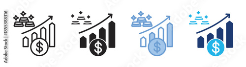 Investment icon set multiple style collection