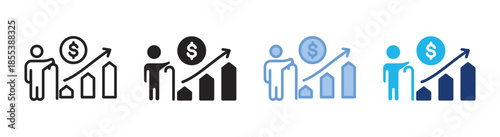 Retirement icon set multiple style collection