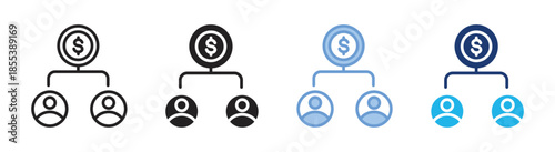 Income icon set multiple style collection