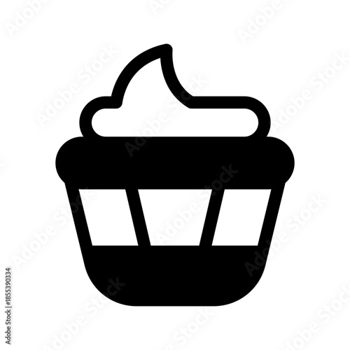 Cupcake Icon Vector Symbol Design Illustration