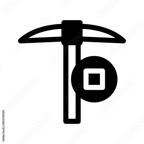 Bitcoin Mining Icon Vector Symbol Design Illustration