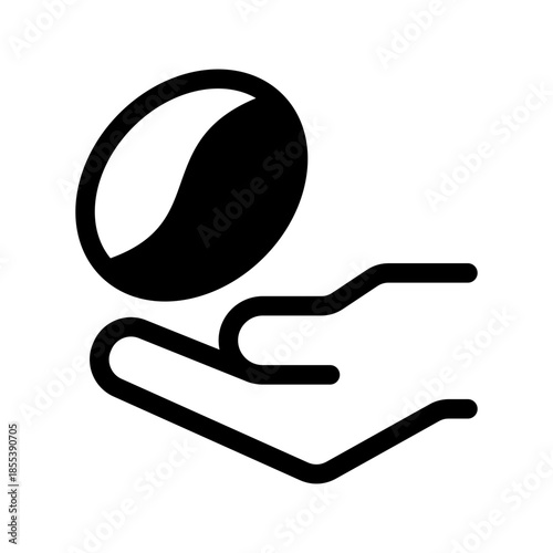 Coffee Beans Icon Vector Symbol Design Illustration