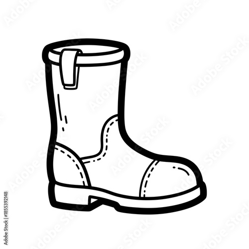 Black and White Illustration of Boot.