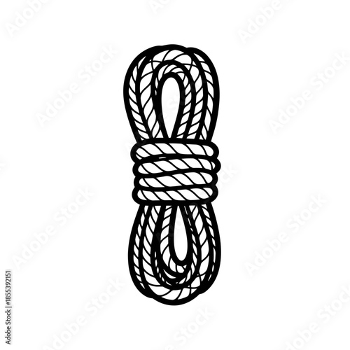 Black and White Illustration of a Rope Knot.