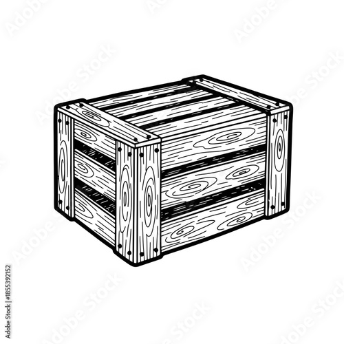 Wooden Crate Container Storage Box Packaging.