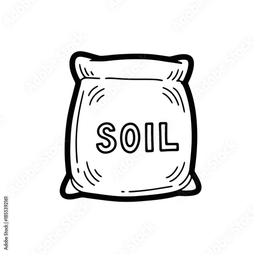 Bag of Soil Illustration Simple Design.