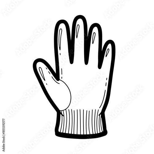Illustration of a Hand Wearing Glove.