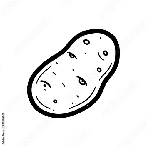 Simple Cartoon Illustration of a Potato.
