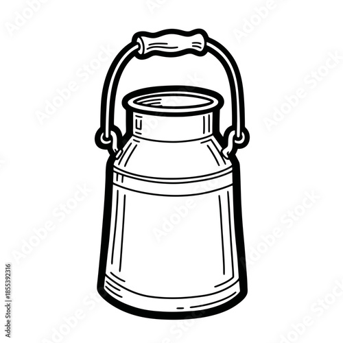 Vintage Metal Milk Can with Handle.