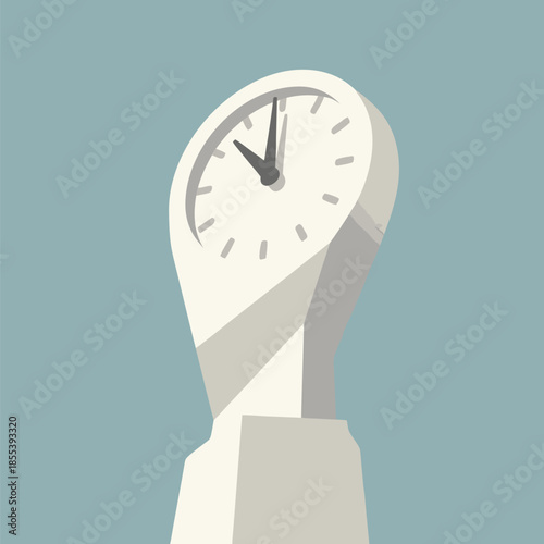 Man with clock for head representing time management.