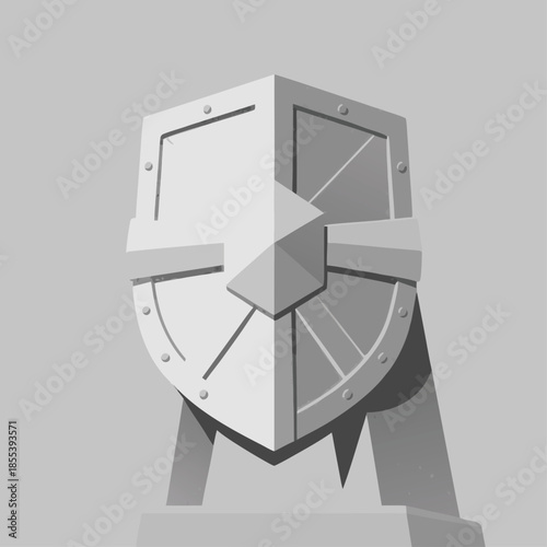 Medieval Shield on Stand.