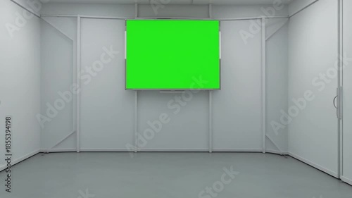 empty room with green screen