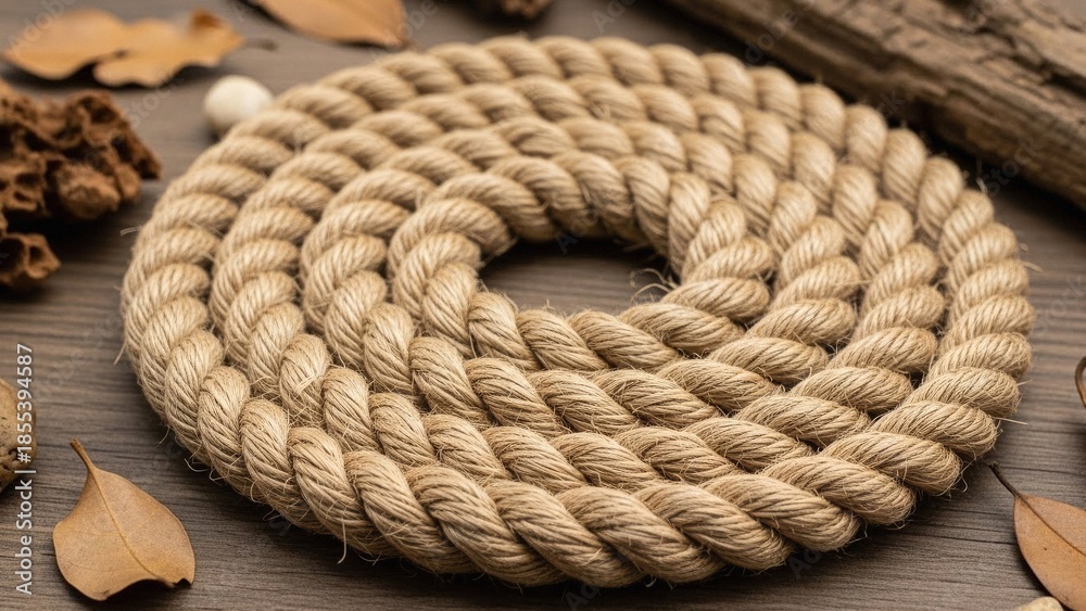 Obraz premium Coiled Natural Jute Rope