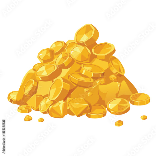 Pile of Gold Coins and Gems.