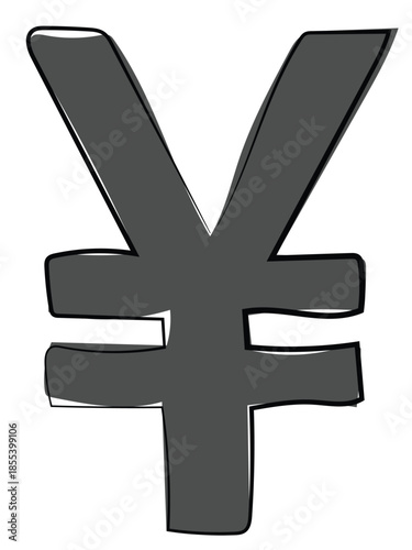 Japanese yen in a continuous line pattern.