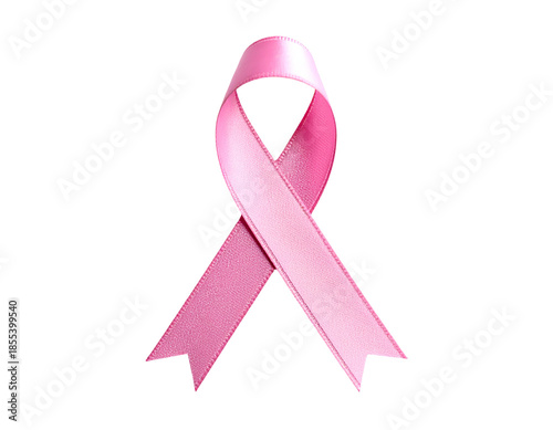 Elegant pink ribbon on black background, symbolizing hope and awareness