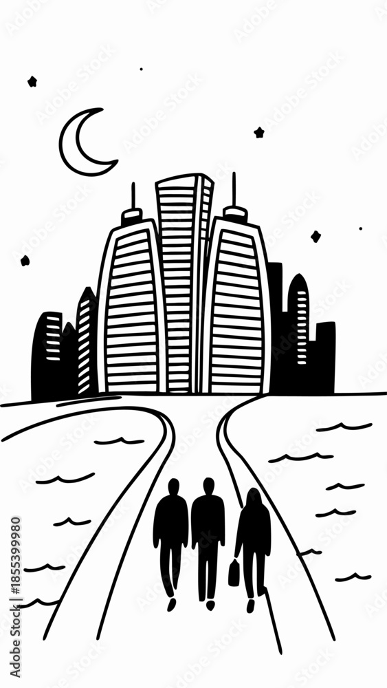 Obraz premium Futuristic Cityscape at Night