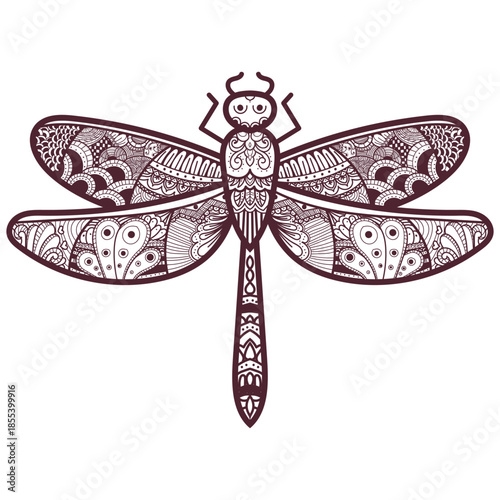 Abstract Dragon fly hand drawn doodle 