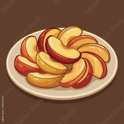 Sliced Apples on a Plate.