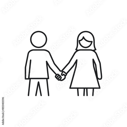 Stick Figure Couple Holding Hands A Symbol of Partnership.