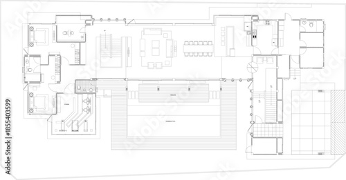Luxury Residential Design with Swimming Pool, First Floor Terrace, Fitness Room and Guest Bedroom in Perfect Space Planning