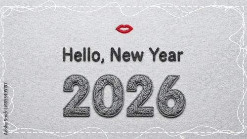 2026 Cozy Knit Card Embroidered X Cable Knit Numerals Yarn Ends