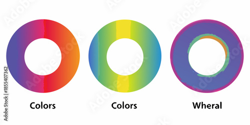 A vibrant display of four colorful concentric circles with labeled color schemes