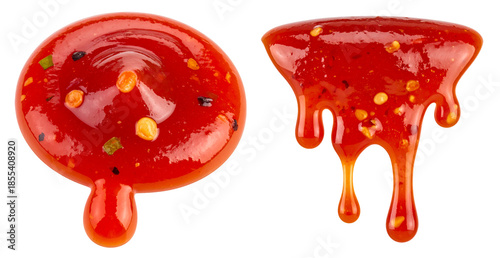 chili sauce drip collection isolated on white background